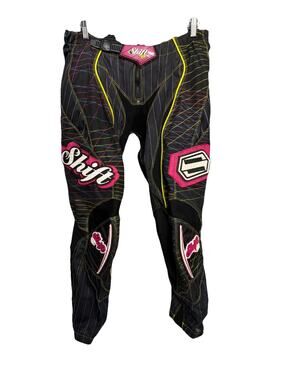 Vintage SHIFT Motocross Pants Pink Black Racing Vented Padded Bottoms